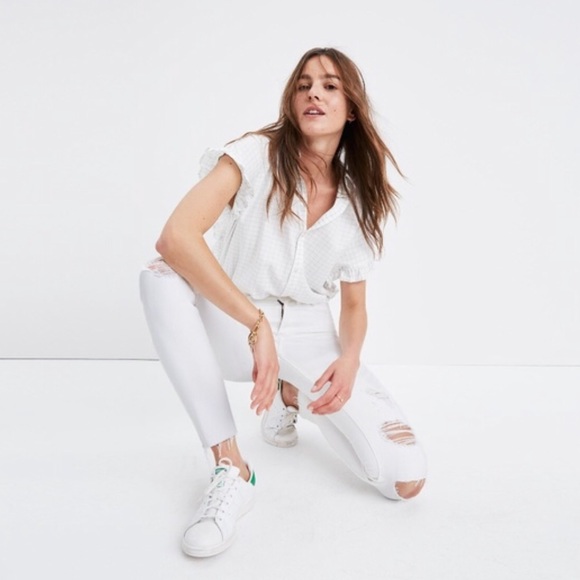 Madewell Pants - Madewell High-Rise Skinny Destructed White Jean